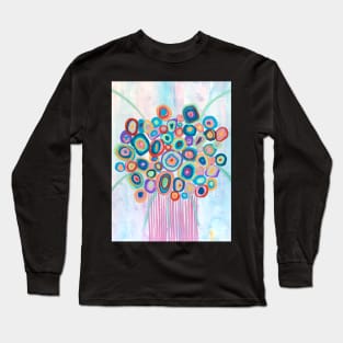 Bright Colourful Expressive abstract Florals Long Sleeve T-Shirt